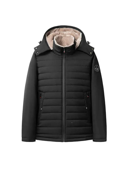 Fleece-Lined Hooded Winter Puffer Jacket