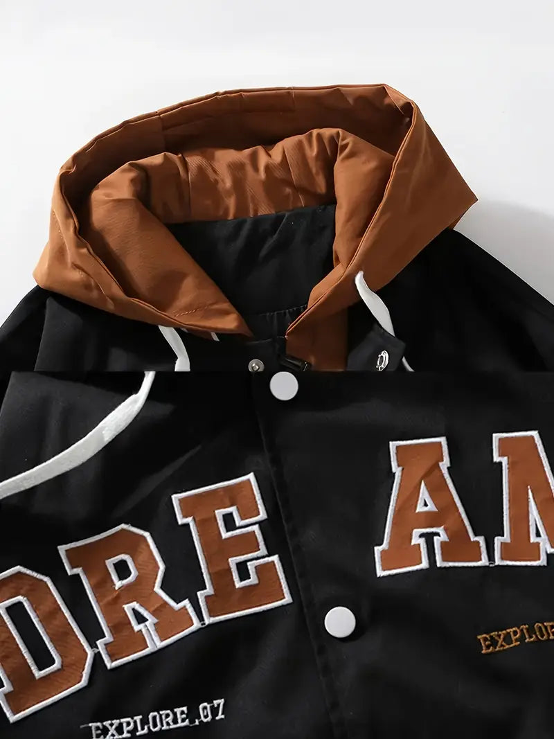 Dreams Varsity Hoodie Jacket / Letterman Patch Jacket