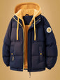Dual-Layer Winter Puffer Jacket with Fleece Hoodie