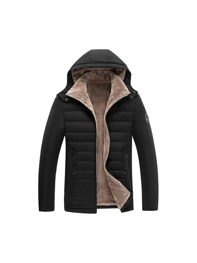 Fleece-Lined Hooded Winter Puffer Jacket