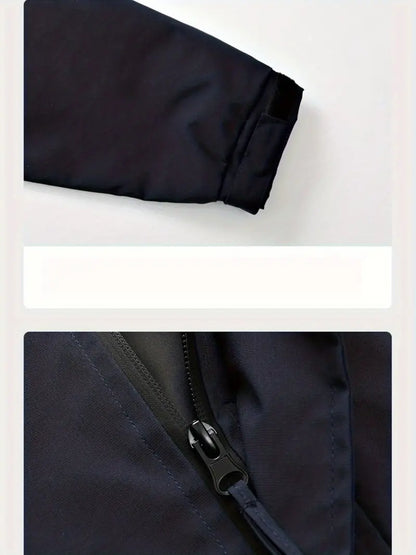 Italia Corduroy Panel Puffer Jacket – Thick Winter Coat with Detachable Hood