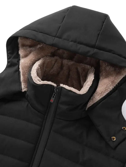 Fleece-Lined Hooded Winter Puffer Jacket