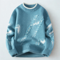 Distressed Knit Sweater – Sky Blue Winter Pullover | Soft Warm Unisex Knitwear
