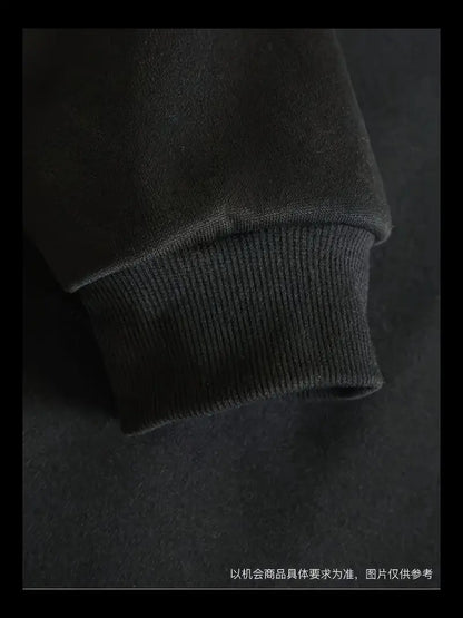 Black Plaid-Layered Hoodie / Fashion Patchwork Hoodie