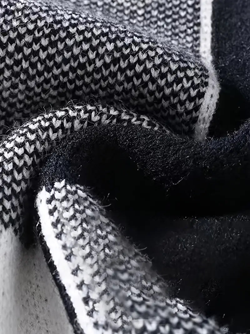 Monochrome Geometric Block Sweater