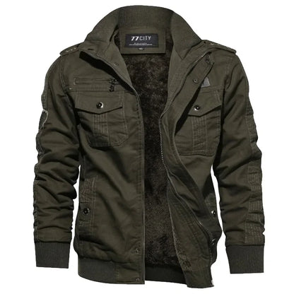 Tactical Military-Inspired Utility Jacket – Army Green