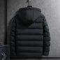 Urban Shield Hooded Puffer Jacket – Charcoal Grey